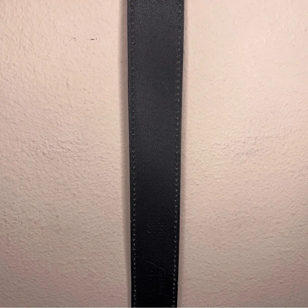 Size 36 Dickies Black Leather Belt Classic Silver Buckle